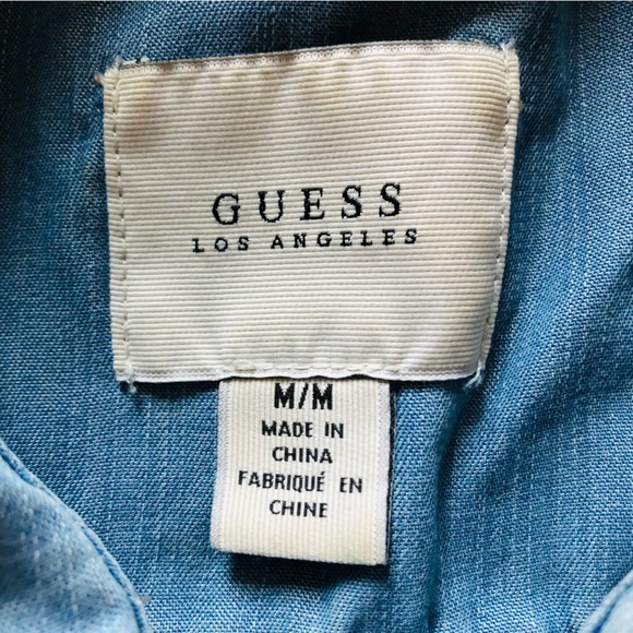 Guess Light Blue Chambray Shirt in Light Blue Size M - Picture 9 of 12